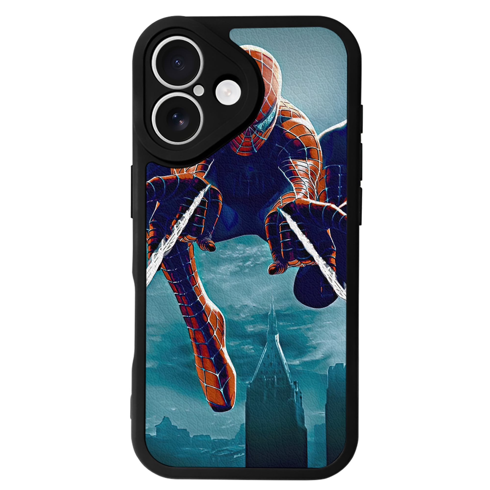 Spider Man スパイダーマン 【iPhone 16シリーズ対応】シリコンスマホケース（レザー調） 材質：シリコン